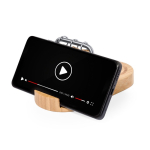 Carregador sem fios de bambu com calendário e suporte telemóvel 15W