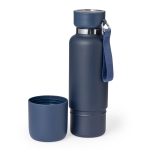 Termo de aço inox de 500ml, copo 300ml e alça de transporte terceira vista
