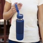 Termo de aço inox de 500ml, copo 300ml e alça de transporte sexta vista