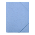 Pasta para papel de palha de trigo com tampa flexível em várias cores cor azul primeira vista