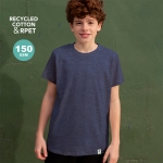 T-shirt publicitária, algodão reciclado e RPET para crianças 150 g/m2 cor preto