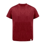 T-shirt publicitária, algodão reciclado e RPET para crianças 150 g/m2 cor vermelho primeira vista