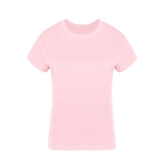 T-shirt para mulher de algodão 100% penteado Ring Spun 160 g/m2 cor cor-de-rosa primeira vista