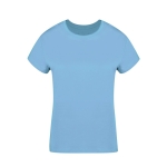 T-shirt para mulher de algodão 100% penteado Ring Spun 160 g/m2 cor azul-claro primeira vista