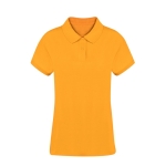 Polo para mulher 100% algodão penteado Ring Spun com 2 botões 220 g/m2 cor dourado primeira vista