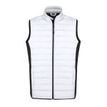 Colete de soft shell e poliéster com detalhe negro na lateral cor branco terceira vista