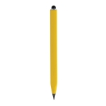 Lápis de alumínio reciclado com ponta táctil e tinta infinita cor amarelo quinta vista