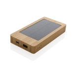 Powerbank de 100% bambu com painel solar de carregamento 10.000 mAh cor castanho
