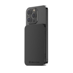 Powerbank magnética de alumínio reciclado com íman 3.000 mAh cor preto terceira vista