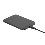 Powerbank magnética de alumínio reciclado com íman 3.000 mAh cor preto nona vista