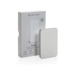 Powerbank 2 em 1 com íman e carregador para relógio 5.000 mAh cor prateado vista com caixa