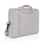 Bolsa para PC de algodão reciclado com bolso frontal 15,4'' cor cinzento