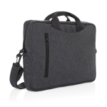 Bolsa para PC de algodão reciclado com bolso frontal 15,4'' cor prateado mate