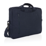 Bolsa para PC de algodão reciclado com bolso frontal 15,4'' cor azul-marinho