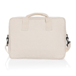 Bolsa para PC de algodão reciclado com bolso frontal 15,4'' cor branco-sujo terceira vista