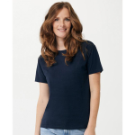 T-shirt de mulher algodão reciclado slim fit 160 g/m2 Iqoniq cor azul-marinho terceira vista