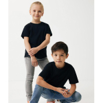 T-shirt de criança algodão reciclado casual fit 160 g/m2 Iqoniq cor preto terceira vista