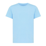 T-shirt de criança algodão reciclado casual fit 160 g/m2 Iqoniq cor ciano