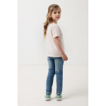 T-shirt de criança algodão reciclado casual fit 160 g/m2 Iqoniq cor cor-de-rosa claro terceira vista com modelo
