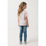 T-shirt de criança algodão reciclado casual fit 160 g/m2 Iqoniq cor cor-de-rosa claro quarta vista com modelo