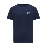 T-shirt técnica poliéster reciclado casual fit 150 g/m2 Iqoniq cor azul-marinho vista com logo