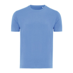 T-shirt unissex de algodão reciclado slim fit 160 g/m2 Iqoniq cor azul desbotado