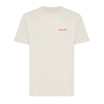 T-shirt unissex de algodão reciclado slim fit 160 g/m2 Iqoniq cor natural vista com logo