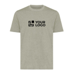 T-shirt unissex de algodão reciclado slim fit 160 g/m2 Iqoniq cor verde mesclado vista principal