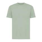 T-shirt unissex de algodão reciclado slim fit 160 g/m2 Iqoniq cor verde oliva
