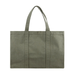 Grande saco de lona reciclada para uso diário, bolso seguro 400 g/m2 cor verde