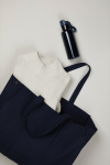 Grande saco de lona reciclada para uso diário, bolso seguro 400 g/m2 cor azul-marinho vista de ambiente