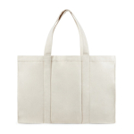 Grande saco de lona reciclada para uso diário, bolso seguro 400 g/m2 cor branco-sujo