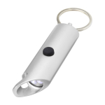 Lanterna de alumínio reciclado com abridor e mosquetão cor prateado