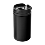 Copo térmico de aço inoxidável reciclado com tampa giratória 250ml cor preto