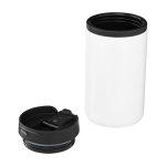 Copo térmico de aço inoxidável reciclado com tampa giratória 250ml cor branco segunda vista