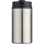 Copo térmico de aço inoxidável reciclado com tampa giratória 250ml cor prateado mate segunda vista frontal