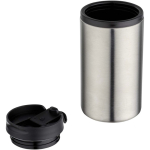 Copo térmico de aço inoxidável reciclado com tampa giratória 250ml cor prateado mate segunda vista