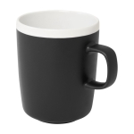 Caneca de cerâmica, acabamento exterior mate e interior branco 310ml cor preto