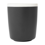 Caneca de cerâmica, acabamento exterior mate e interior branco 310ml cor preto segunda vista frontal