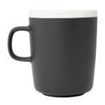 Caneca de cerâmica, acabamento exterior mate e interior branco 310ml cor preto segunda vista com lateral