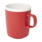Caneca de cerâmica, acabamento exterior mate e interior branco 310ml cor vermelho