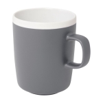 Caneca de cerâmica, acabamento exterior mate e interior branco 310ml cor cinzento