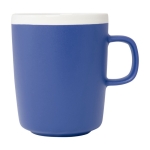 Caneca de cerâmica, acabamento exterior mate e interior branco 310ml cor azul real vista lateral