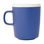 Caneca de cerâmica, acabamento exterior mate e interior branco 310ml cor azul real segunda vista com lateral