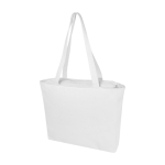 Saco XL de algodão reciclado com zíper e bolso 500 g/m2 cor branco