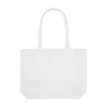 Saco XL de algodão reciclado com zíper e bolso 500 g/m2 cor branco terceira vista frontal