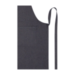 Avental de algodão reciclado estilo jeans com bolsos 320 g/m2 cor azul ganga vista detalhe 1