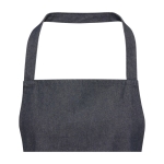 Avental de algodão reciclado estilo jeans com bolsos 320 g/m2 cor azul ganga vista detalhe 2