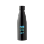 Garrafa de aço inoxidável com tampa de rosca a condizer 500 ml cor preto vista principal