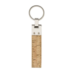 Elegante porta-chaves personalizado de cortiça com metal Cork cor castanho segunda vista